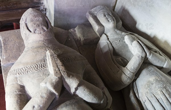 Altar tomb late 14th century Malwain or Blount family, church of Saint Andrew, Etchilhampton, Wiltshire, England, UK