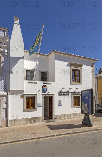 Swedish flag flying consulate building for Sweden, Tavira, Algarve, Portugal, southern Europe, Europe