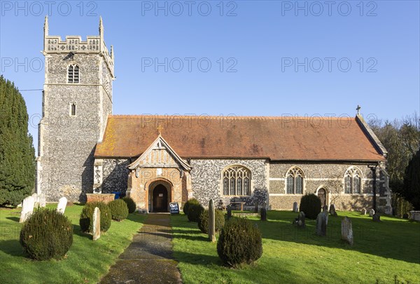 Village parish church Woolverstone, Suffolk, England, UK