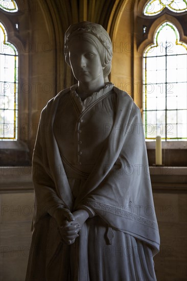 Statue sculpture of Theodosia, Lady Waveney died 1871, Flixton church, Suffolk, England, UK by John Bell