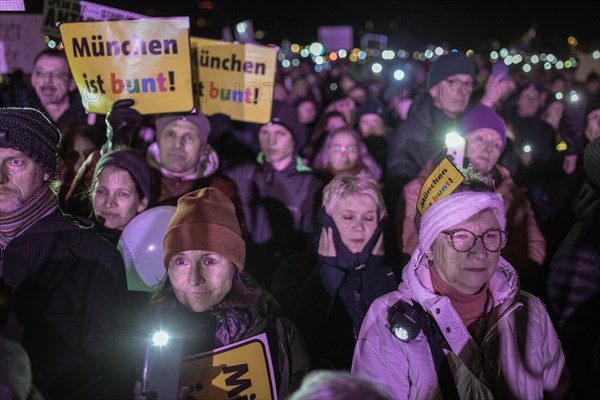 Sea of lights demonstration, Theresienwiese, Munich, Upper Bavaria, Bavaria, Germany, Europe