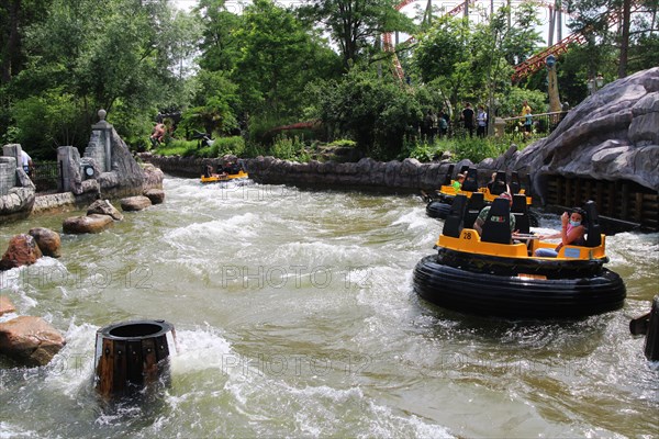 Dino-Splash (formerly: Donnerfluss) at the Holiday-Park in Hassloch, Palatinate