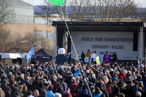 Large demonstration by critics of the corona measures in Kassel: Protests took place simultaneously in many countries under the motto World Wide Demonstration for Freedom, Peace and Human Rights