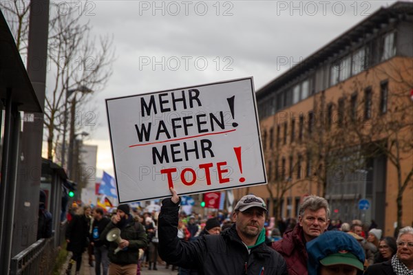 Karlsruhe, 10 December 2023: Large demonstration for the reappraisal of the corona measures. Foreign policy with regard to arms deliveries was also occasionally discussed