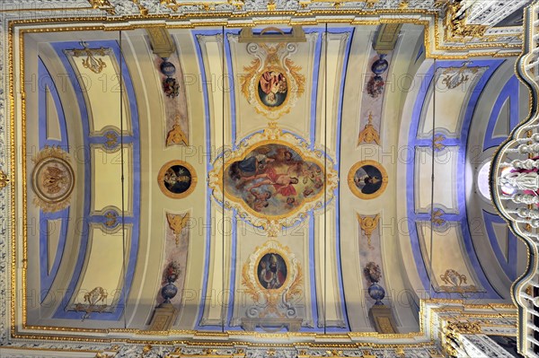 Ceiling painting, ceiling vault, Igreja Sao Sebastiao da Pedreira, Church of Sao Sebastiao da Pedreira, Old Town, Lisbon, Lisboa, Portugal, Europe