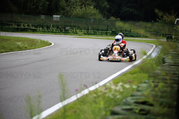 Kart driver on the Walldorf kart track, Baden-Wuerttemberg