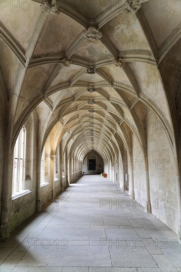 Interior view, cloister, Cistercian monastery Bebenhausen, Tuebingen, Baden-Wuerttemberg, Germany, Europe