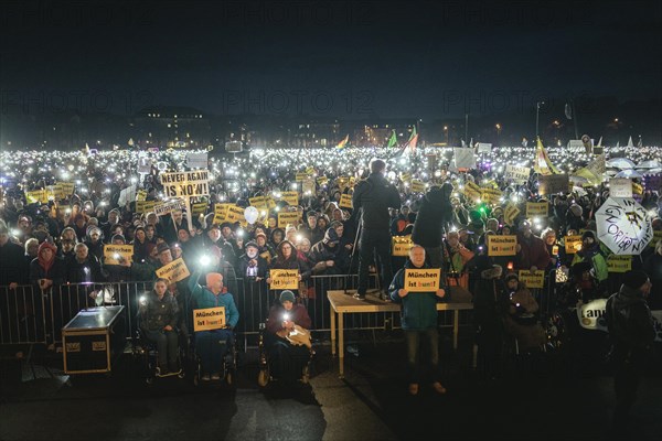 Sea of lights demonstration, Theresienwiese, Munich, Upper Bavaria, Bavaria, Germany, Europe