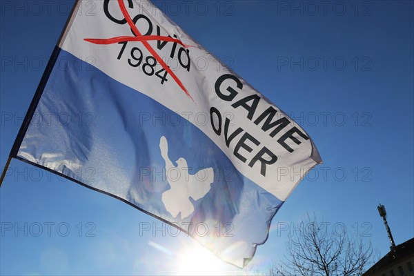 Mannheim: Demonstration against the corona measures. The demonstration was organised by an individual, not by Querdenken. The motto of the demonstration was: For freedom and fundamental rights, for free self-determination, for free vaccination decisions