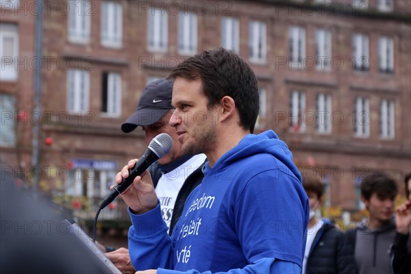 Strasbourg, France: Large demonstration for freedom against the corona measures and the vaccination pressure in France, Germany and other parts of Europe. The demonstration was organised by the peace initiative Europeansunited