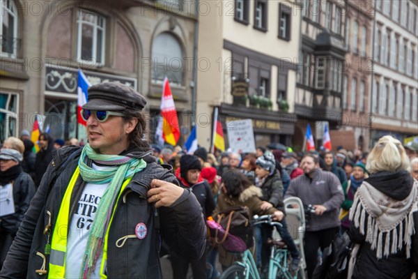 Strasbourg, France: Large demonstration for freedom against the corona measures and the vaccination pressure in France, Germany and other parts of Europe. The demonstration was organised by the peace initiative Europeansunited