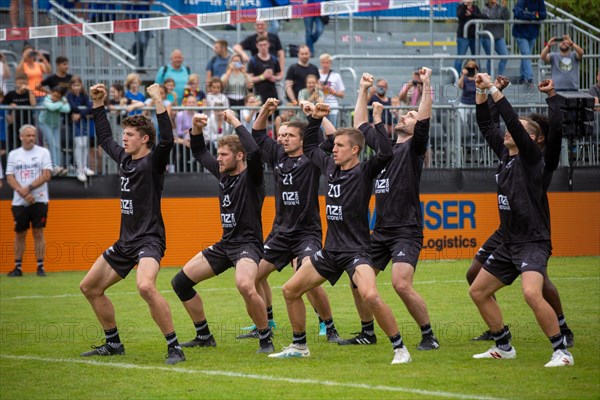 Fistball World Championship from 22 July to 29 July 2023 in Mannheim: Before the match between New Zealand and the Czech Republic, the New Zealand national team performed the so-called Haka, the ceremonial dance of the Maori, much to the delight of the spectators