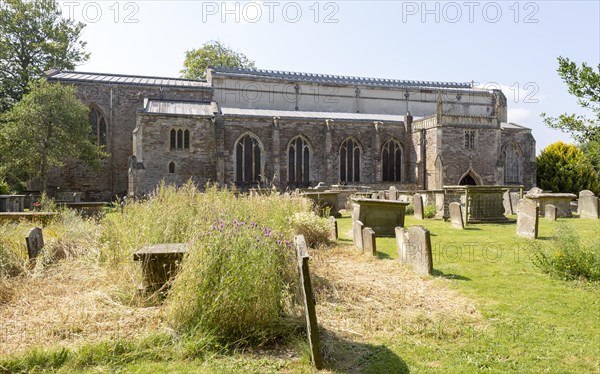 Church of Saint Mary, Berkeley, Gloucestershire, England, UK gravestones and chest tombs in graveyard