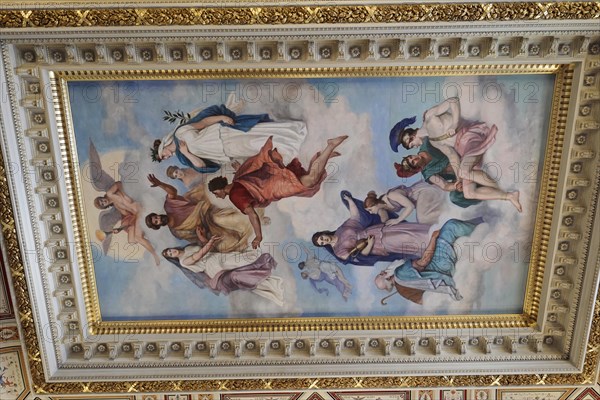 Ceiling design, interior design, Semperoper, Dresden, Saxony, Germany, Europe