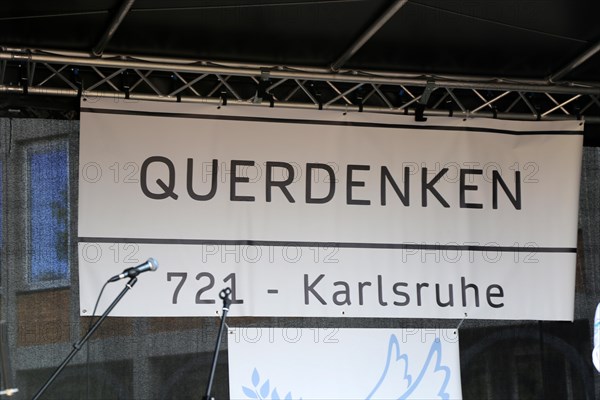 Karlsruhe: Corona protests against the measures taken by the federal government. The protests were organised by the Querdenken 721 Karlsruhe initiative