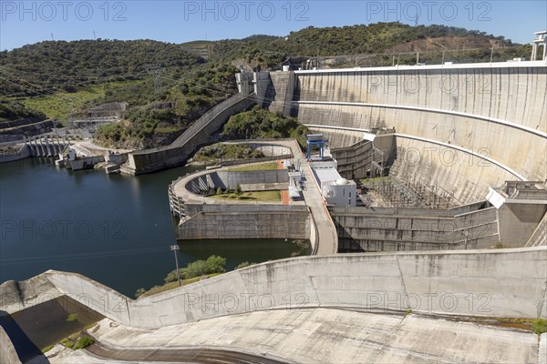 Barragem do Alqueva, Rio Guadiana river Alqueva dam hydroelectric power, Moura, Portugal, Europe