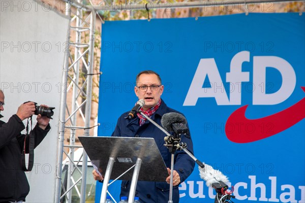 Speyer: An AfD rally took place under the motto Our country first . The chairman of the AfD, Tino Chrupalla, speaks here
