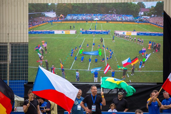 Fistball World Championship from 22 July to 29 July 2023 in Mannheim: A short opening ceremony took place in front of the German national team's opening international match