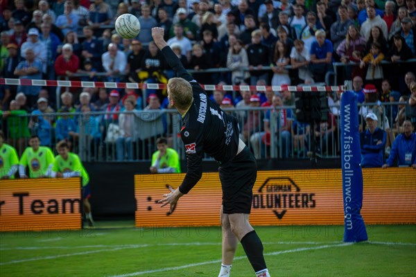 Fistball World Championship from 22 July to 29 July 2023 in Mannheim: Germany won the quarter-final match against Chile 3:0 sets to advance to the semi-finals. Here in the picture: Patrick Thomas from TSV Pfungstadt