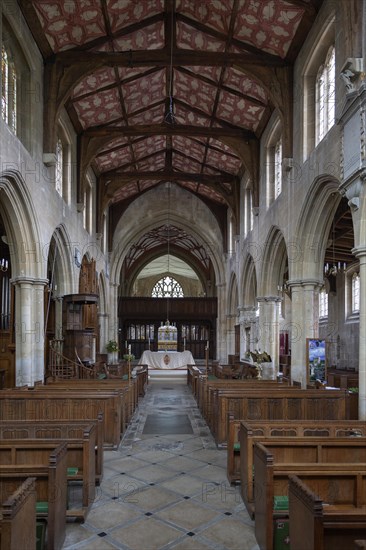 Interior of the priory church at Edington, Wiltshire, England, UK