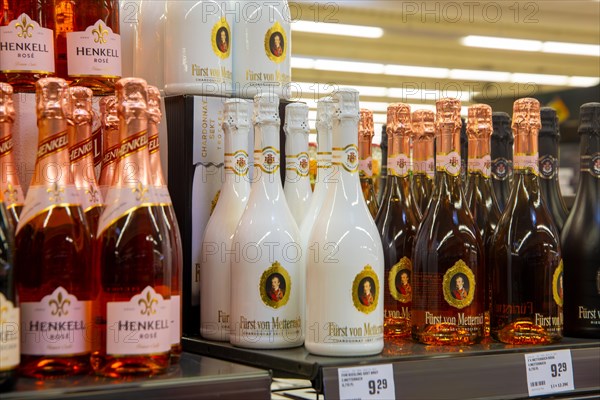 February 2024: Champagne bottles in the supermarket