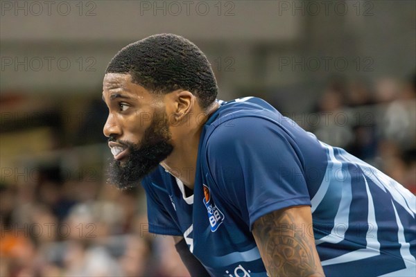 09.02.2024, easy Credit BBL, German Basketball League, Matchday 20) : MLP Academics Heidelberg against Basketball Lions Braunschweig (final score 76:94) . Picture: Elijah Childs (Heidelberg)