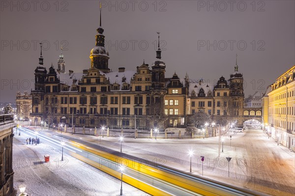Dresden's Old Town with its historic buildings. Residential Palace in Sophienstrasse, Dresden, Saxony, Germany, Europe
