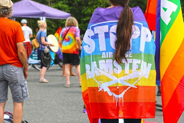 Ramstein 2021 peace camp bicycle demonstration: A bicycle demonstration took place on Saturday under the motto Stop Ramstein Air Base, organised as a rally from the starting points in Kaiserslautern, Kusel, Pirmasens and Homburg