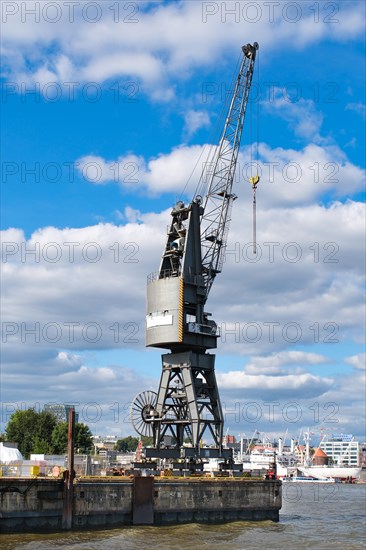 Crane in the Port of Hamburg, Hanseatic City of Hamburg, Hamburg, Germany, Europe