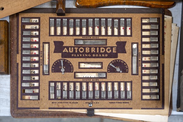 Autobridge playing board vintage product on display at auction room