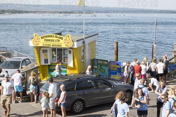 Ticket office for Brownsea island Ferries at Sandbanks, Dorset, England, UK