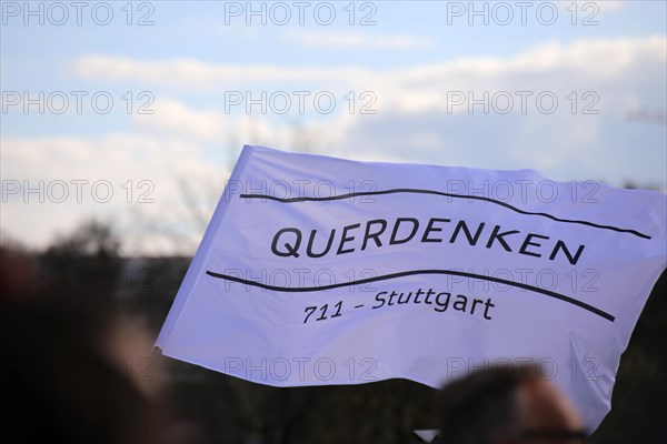 Lateral thinker demonstration in Stuttgart. The motto of the demonstration was Fundamental rights are not negotiable