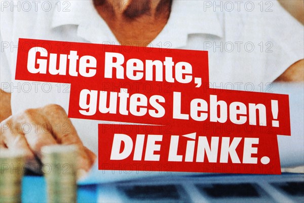 Symbolic image Die Linke: Flyer on the topic of pensions