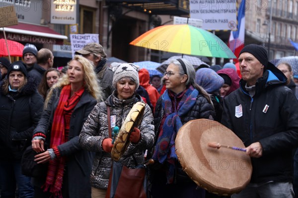 Strasbourg, France: Large demonstration for freedom against the corona measures and the vaccination pressure in France, Germany and other parts of Europe. The demonstration was organised by the peace initiative Europeansunited