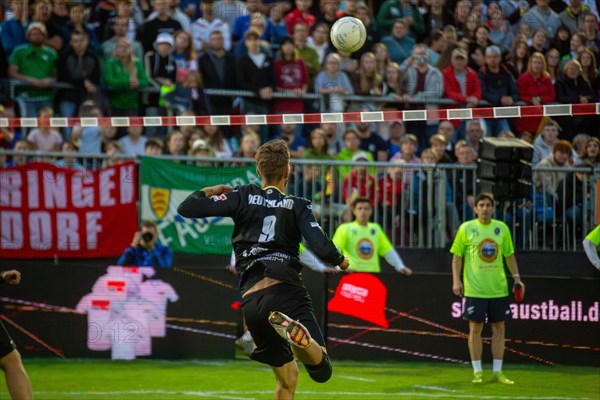 Fistball World Championship from 22 July to 29 July 2023 in Mannheim: Germany won the quarter-final match against Chile 3:0 sets to advance to the semi-finals. Here in the picture: Nick Trinemeier from TSV Pfungstadt