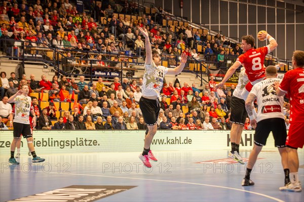 Match scene Eulen Ludwigshafen against HC Elbflorenz 2006 (2. Handballbundesliga, final score 31:29)