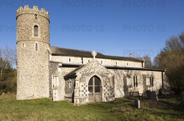 All Saints church and churchyard, South Elmham All Saints, Suffolk, England, UK