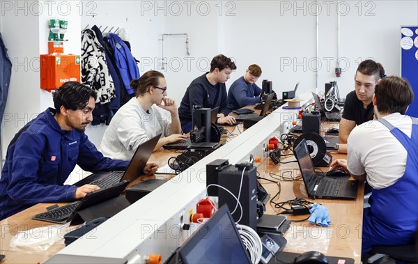 Trainees at a Deutsche Bahn training centre for industrial and technical professions, Berlin, 07/02/2024