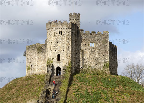 The Norman Keep inside Cardiff castle, Cardiff, South Wales, UK