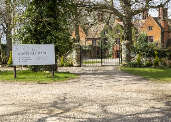 Woodhall Manor historic Tudor house now an events venue, Sutton, Suffolk, England, UK