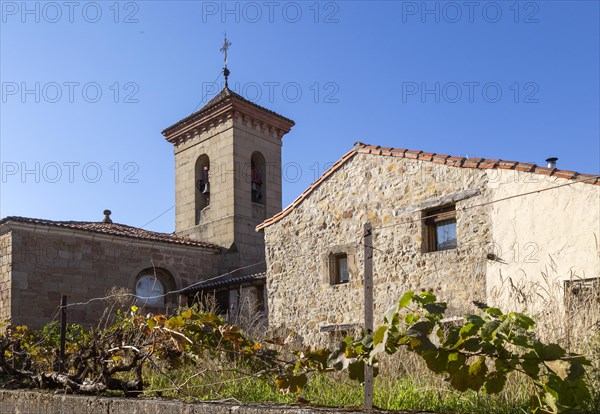 Bell tower belfry of Iglesia de San Vicente Martir church, Siguenza, Guadalajara province, Spain, Europe