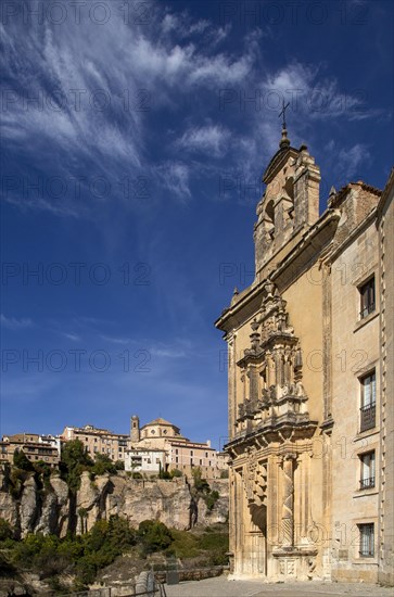 Parador de Cuenca. Saint Paul monastery church building, Cuenca, Castille La Mancha, Spain, Europe