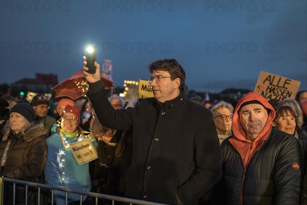 Sea of lights demonstration, Theresienwiese, Munich, Upper Bavaria, Bavaria, Germany, Europe