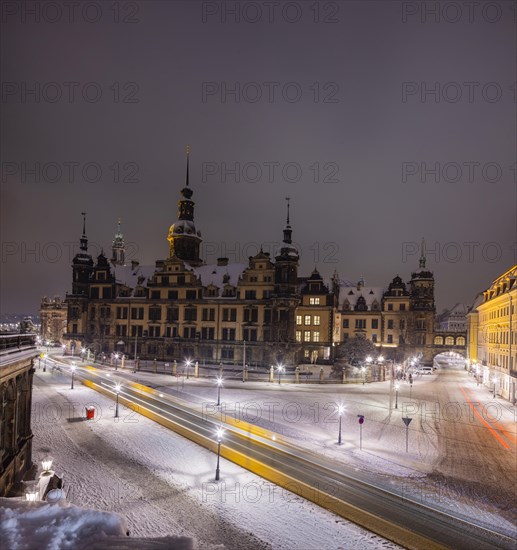 Dresden's Old Town with its historic buildings. Residential Palace in Sophienstrasse, Dresden, Saxony, Germany, Europe