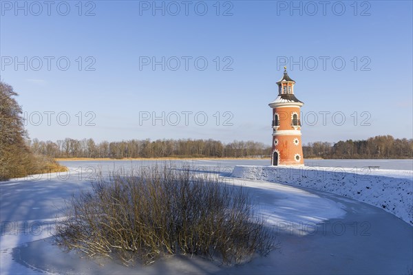 Lighthouse with pier, Moritzburg, Saxony, Germany, Europe