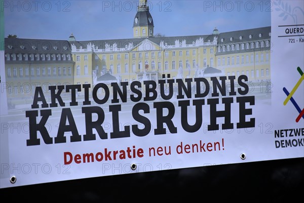 Karlsruhe: Corona protests against the measures taken by the federal government. The protests were organised by the Querdenken 721 Karlsruhe initiative