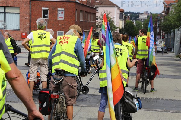 Ramstein 2021 peace camp bicycle demonstration: A bicycle demonstration took place on Saturday under the motto Stop Ramstein Air Base, organised as a rally from the starting points in Kaiserslautern, Kusel, Pirmasens and Homburg