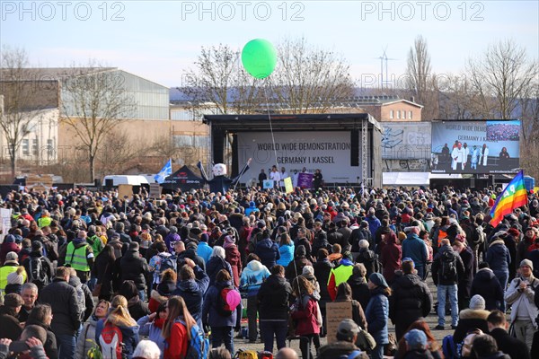 Large demonstration by critics of the corona measures in Kassel: Protests took place simultaneously in many countries under the motto World Wide Demonstration for Freedom, Peace and Human Rights