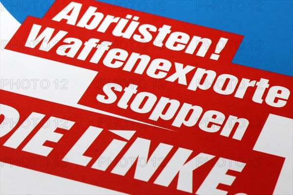 Symbolic image Die Linke: Flyer on the topic of disarmament