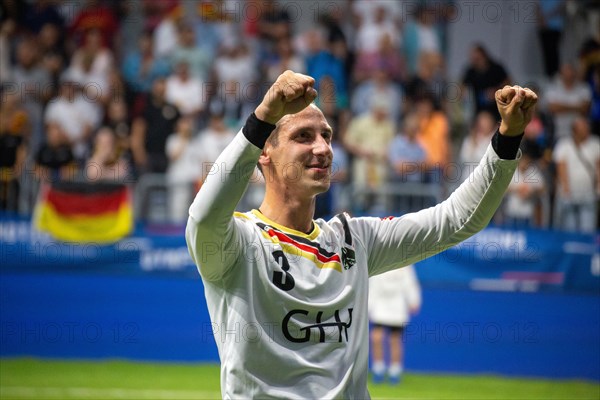 Fistball World Championship from 22 July to 29 July 2023 in Mannheim: Germany is the Fistball World Champion. In the final, the German team beat Austria in 4:0 sets. Here in the picture: Philipp Hofmann